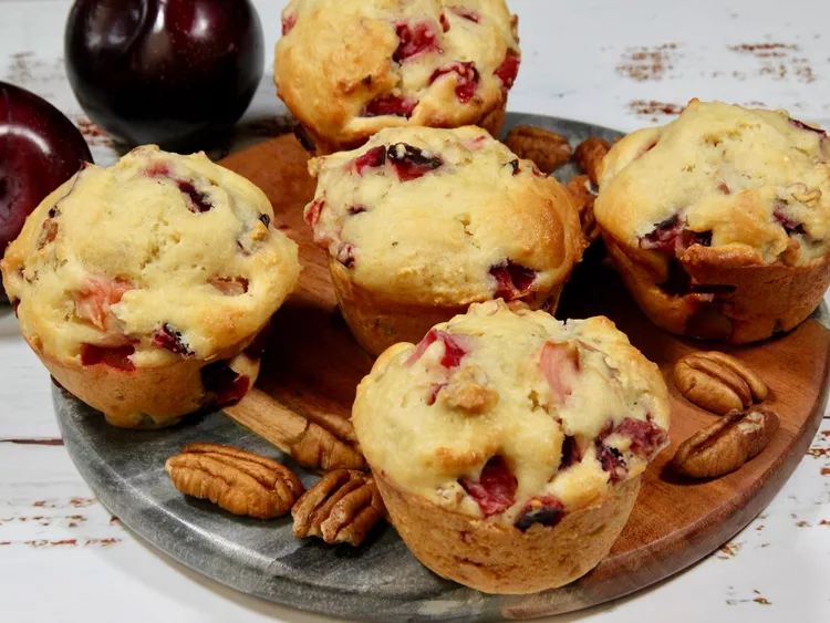 Plum and Pecan Muffins